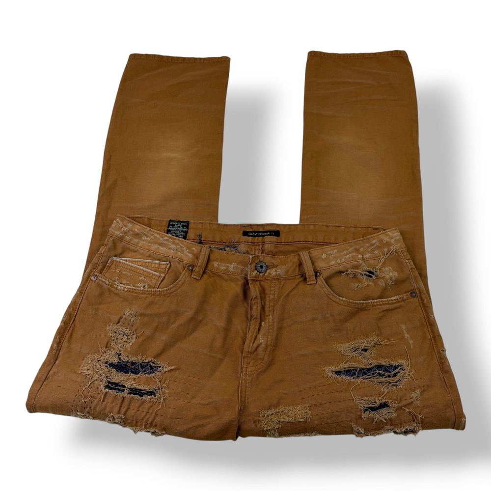 Cult of Individuality Rebel Straight Distressed Jeans Brown 40x34 66A1-R03V